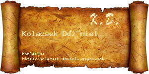 Kolacsek Dániel névjegykártya